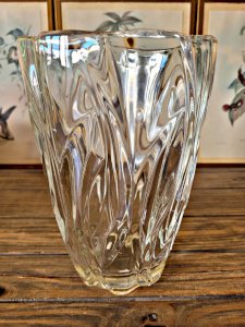 Vintage twisted thick glass vase