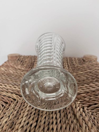 Vase vintage en verre transparent