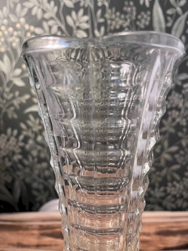 Vase vintage en verre transparent