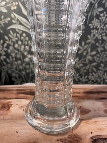 Vase vintage en verre transparent