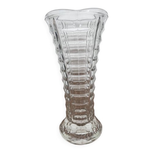 Vase vintage en verre transparent