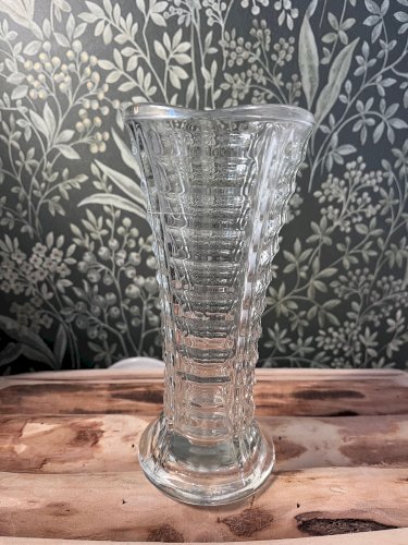 Vase vintage en verre transparent