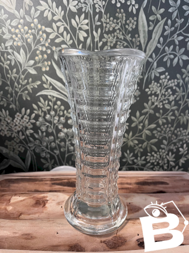 Vase vintage en verre transparent