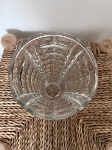 Vase vintage en verre transparent