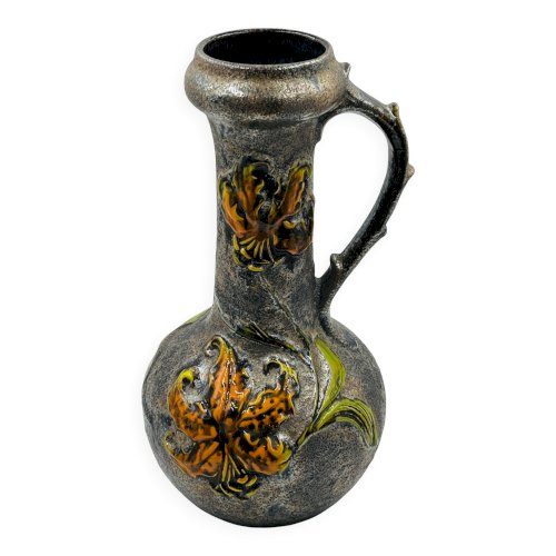 Vase vintage floral en relief