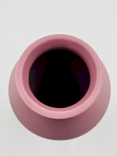 Vase vintage rose poudré mat céramique
