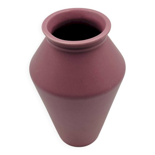 Vase vintage rose poudré mat céramique
