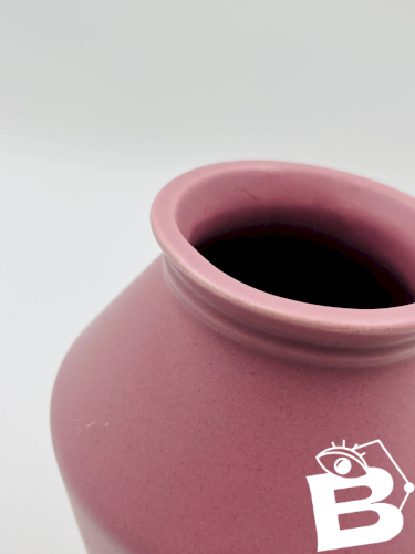 Vase vintage rose poudré mat céramique