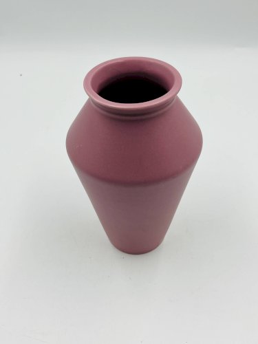 Vase vintage rose poudré mat céramique