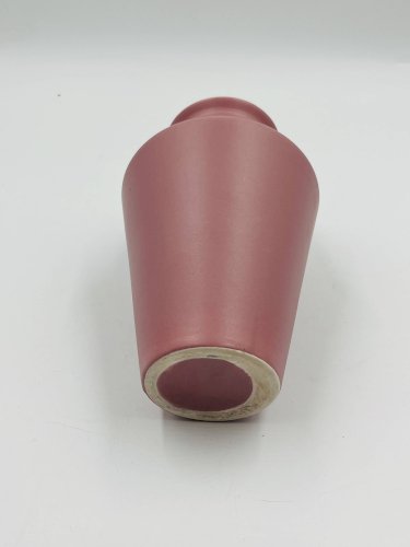 Vase vintage rose poudré mat céramique