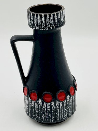 Vase vintage Schlossberg Isle Stéphan noir et rouge