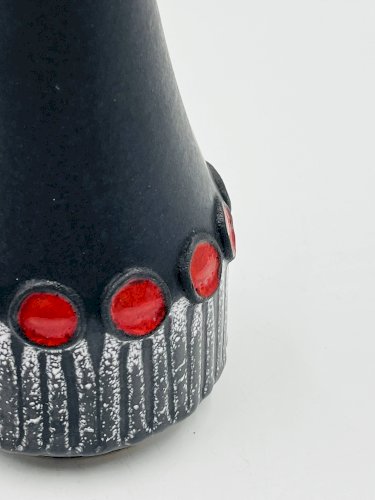 Vase vintage Schlossberg Isle Stéphan noir et rouge