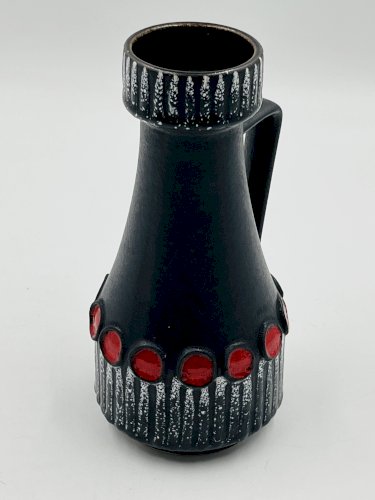 Vase vintage Schlossberg Isle Stéphan noir et rouge