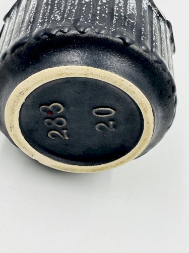 Vase vintage Schlossberg Isle Stéphan noir et rouge
