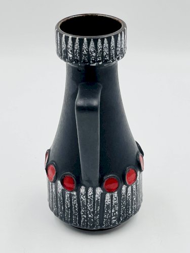 Vase vintage Schlossberg Isle Stéphan noir et rouge