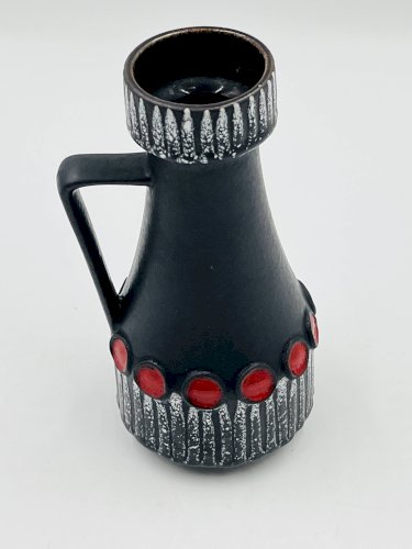 Vase vintage Schlossberg Isle Stéphan noir et rouge