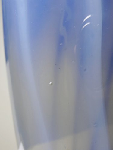 Vase vintage verre fumé doublé d'opaline bulle de savon Murano