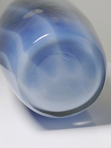 Vase vintage verre fumé doublé d'opaline bulle de savon Murano