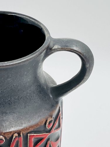 Vase west germany ü keramik relief rouge années 70