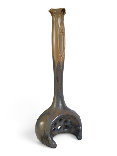Vase Art Nouveau en grès émaillé flammé — Pierrefonds