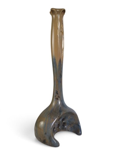 Vase Art Nouveau en grès émaillé flammé — Pierrefonds