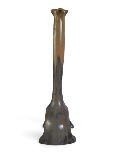 Vase Art Nouveau en grès émaillé flammé — Pierrefonds