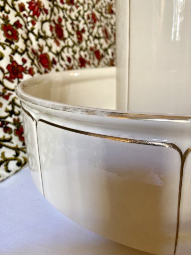 Vasque et broc de toilette en faïnce de Sarreguemines