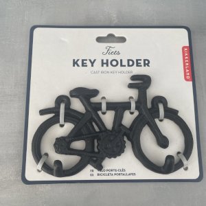 Velo porte clés / torchons en fonte 2 crochets muraux Fiets key holder cast iron