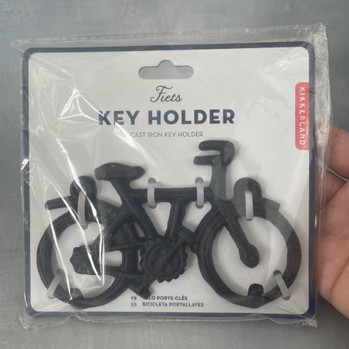 Velo porte clés / torchons en fonte 2 crochets muraux Fiets key holder cast iron