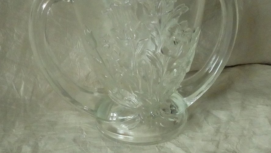 VERLYS FRANCE VASE EN VERRE MODELE CAMPANULES ART DECO**