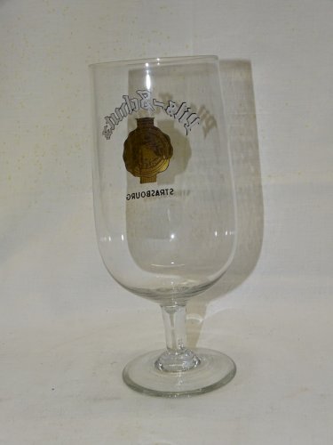 -VERRE A PIED ANCIEN PUBLICITE BIERE PILS SCHULTZ LETTRES EMAILLEES PUB     D