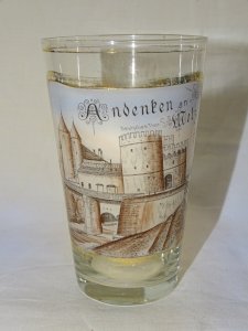 - ANCIENT GLASS SOUVENIR ANDENBEN and METZ DEUTSCHES THOR CHATEAU ENAMEL enamel D