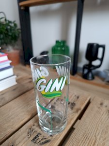 Verre publicitaire soda Gini 