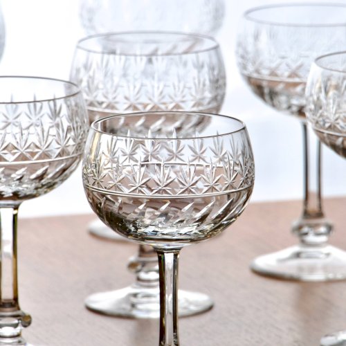 Verres à vin anciens Villeroy & Boch Treveris en cristal soufflé bouche