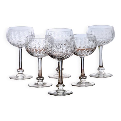 Verres à vin anciens Villeroy & Boch Treveris en cristal soufflé bouche