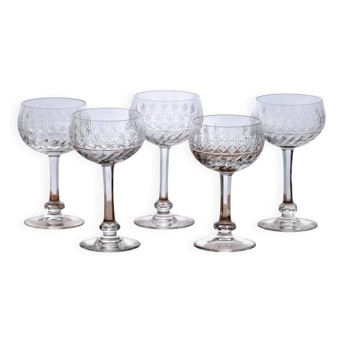 Verres à vin anciens Villeroy & Boch Treveris en cristal soufflé bouche