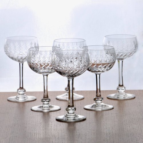Verres à vin anciens Villeroy & Boch Treveris en cristal soufflé bouche