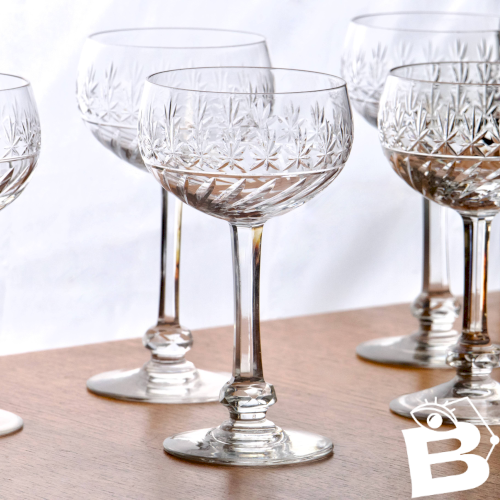 Verres à vin anciens Villeroy & Boch Treveris en cristal soufflé bouche