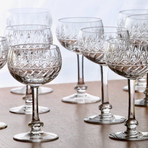 Verres à vin anciens Villeroy & Boch Treveris en cristal soufflé bouche