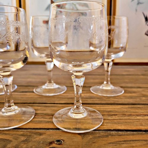 Verres à vin blanc Cristal Arques Matignon, cristal gravé lot de 6