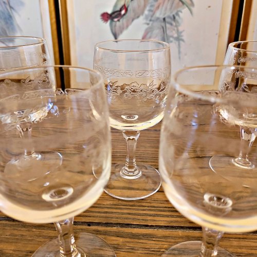 Verres à vin blanc Cristal Arques Matignon, cristal gravé lot de 6