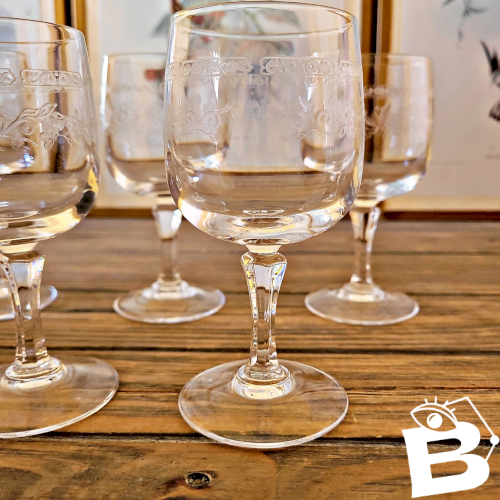 Verres à vin blanc Cristal Arques Matignon, cristal gravé lot de 6
