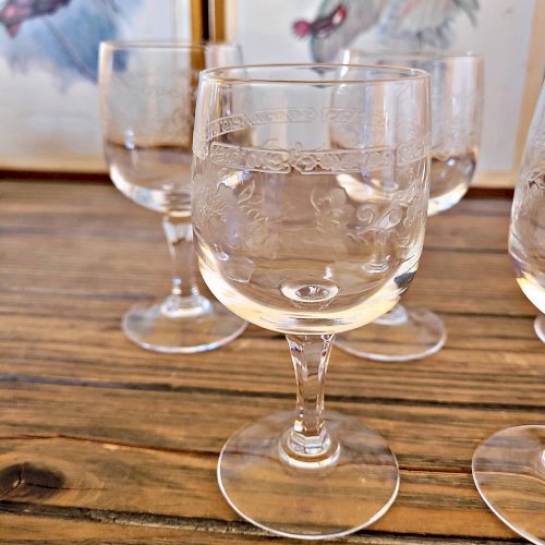 Verres à vin blanc Cristal Arques Matignon, cristal gravé lot de 6
