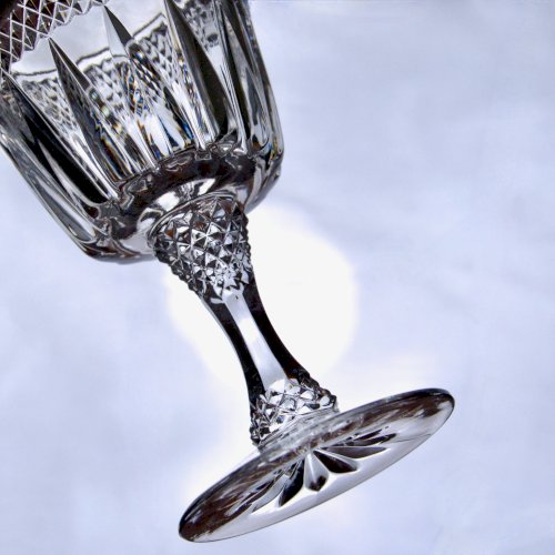 Verres à vin vintage en cristal taille diamant