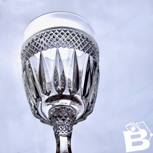 Verres à vin vintage en cristal taille diamant