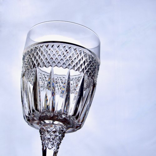 Verres à vin vintage en cristal taille diamant