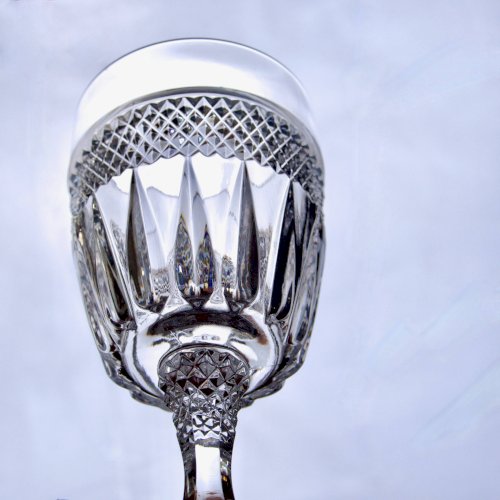 Verres à vin vintage en cristal taille diamant