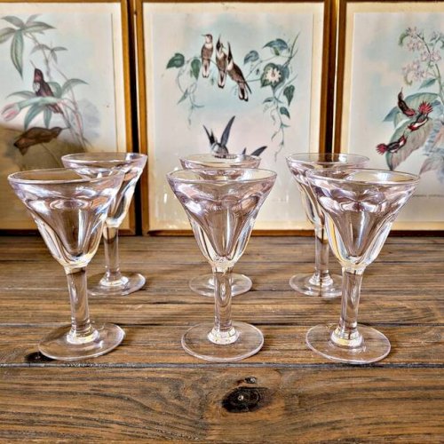 Verres bistrot vintage appelés trompeurs ou voleurs (lot de 6)