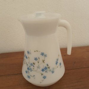JAR CARAFE pitcher VERONICA BLUE FLOWERS ARCOPAL 4174