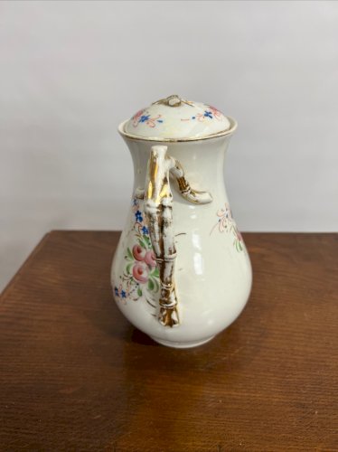 Verseuse Porcelaine de Paris XIXe "Amitié" Décor Floral Romantique